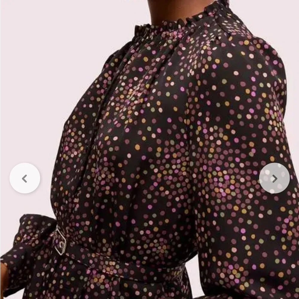 Kate Spade New York Disco Dots Belted Midi Dress Long Sleeve Women’s Medium